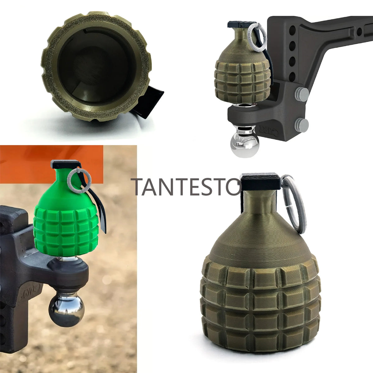Karvixa Grenade-Style Tow Ball Cover – 50mm Universal Hitch Protector