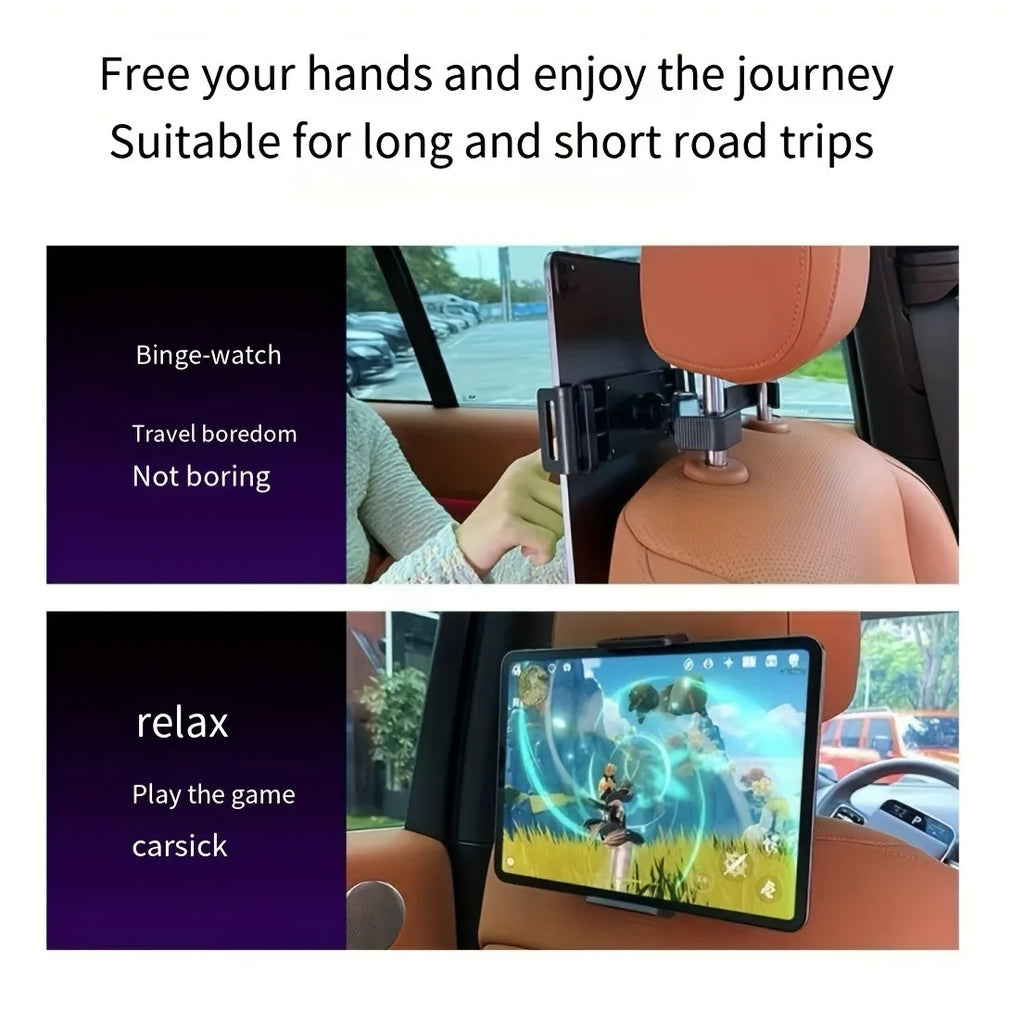 Karvixa 360° Car Headrest Tablet & Phone Holder – 4.7–12.9 Inch