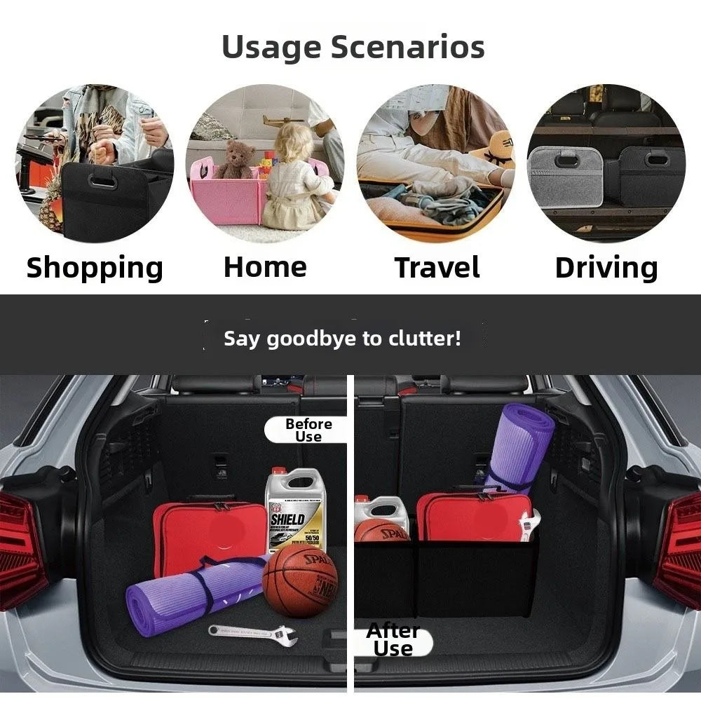 Karvixa Foldable Car Boot Organiser – Large Capacity Oxford Cloth Storage Box