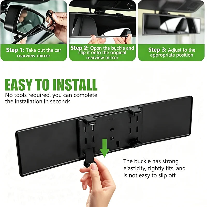 Karvixa Wide-Angle Panoramic Rear View Mirror – Anti-Glare Auxiliary Mirror