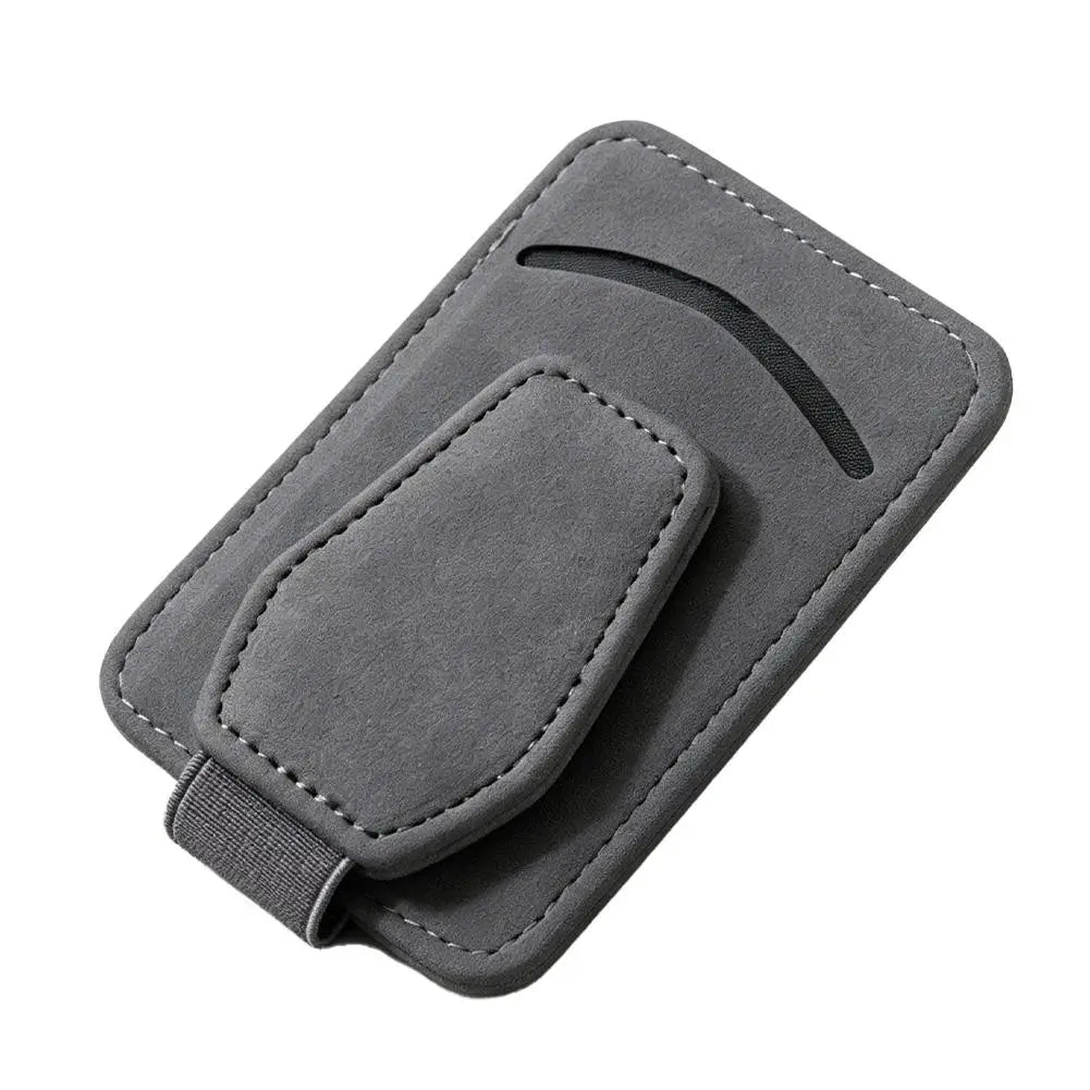 Karvixa Suede Car Sun Visor Sunglasses & Card Holder