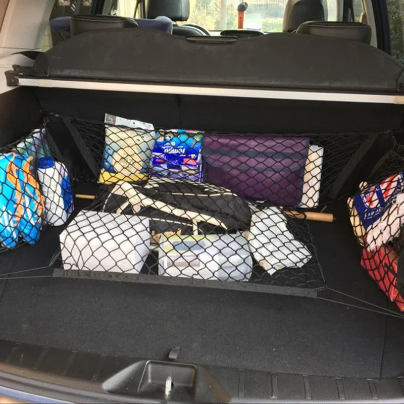 Karvixa Elastic Car Boot Cargo Net – Universal Luggage Storage Organiser