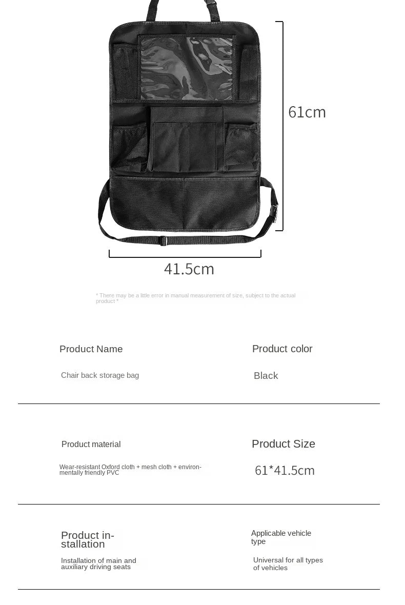 Karvixa Back Seat Organiser with Touch-Screen Tablet Holder