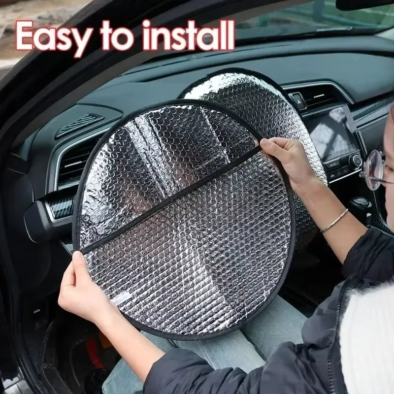 Karvixa Steering Wheel Sun Shade – Foldable UV & Heat Protection