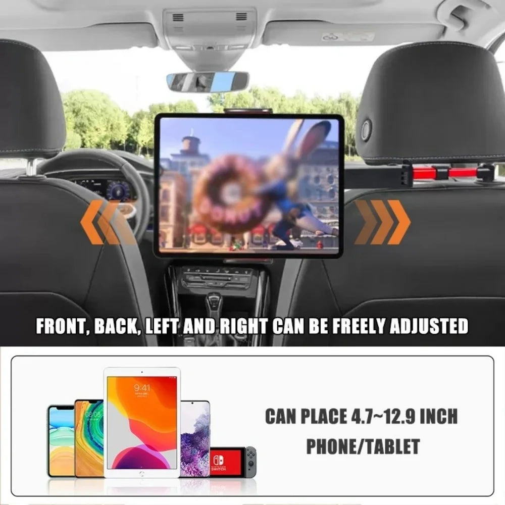 Karvixa 360° Car Headrest Tablet & Phone Holder – 4.7–12.9 Inch