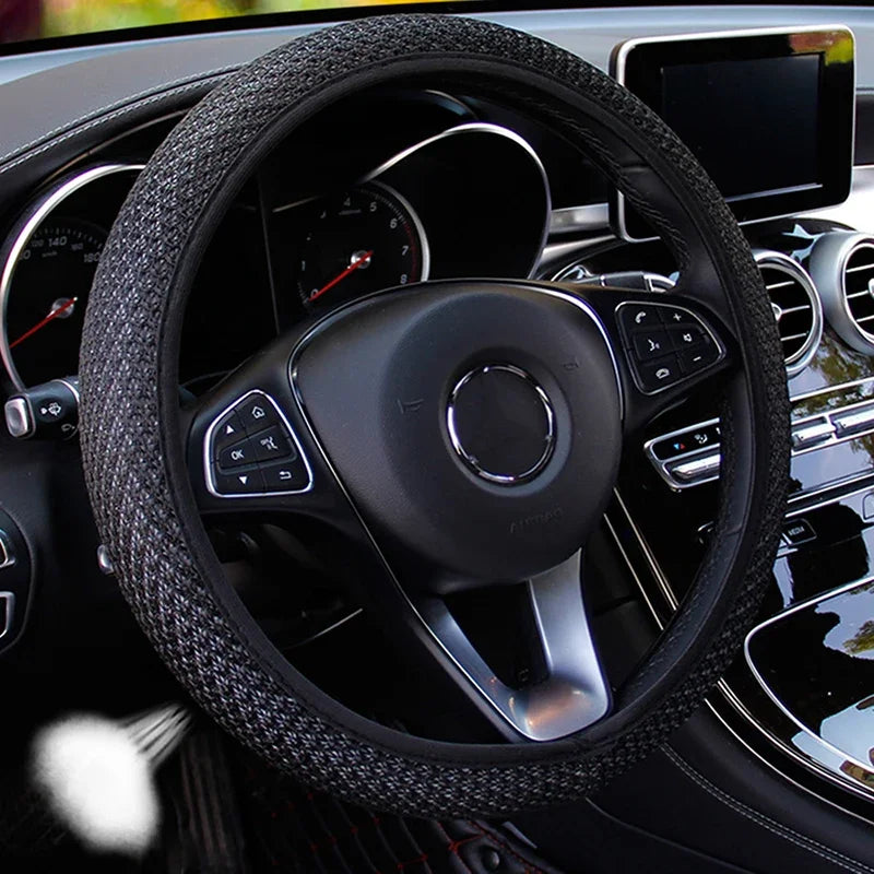 Karvixa 38cm Steering Wheel Cover – Anti-Slip & Durable Fabric