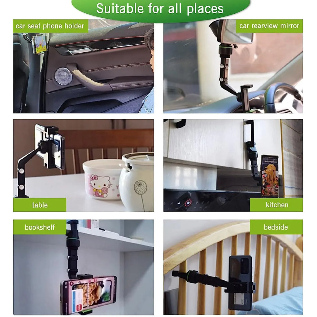 Karvixa 360° Adjustable Rear-View Mirror Phone Holder