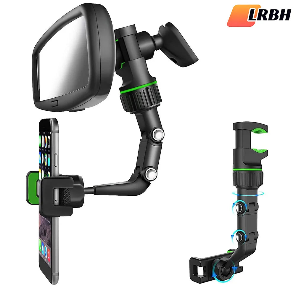 Karvixa 360° Adjustable Rear-View Mirror Phone Holder