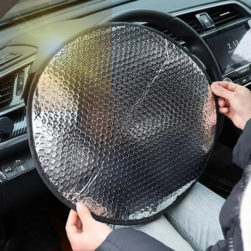 Karvixa Steering Wheel Sun Shade – Foldable UV & Heat Protection