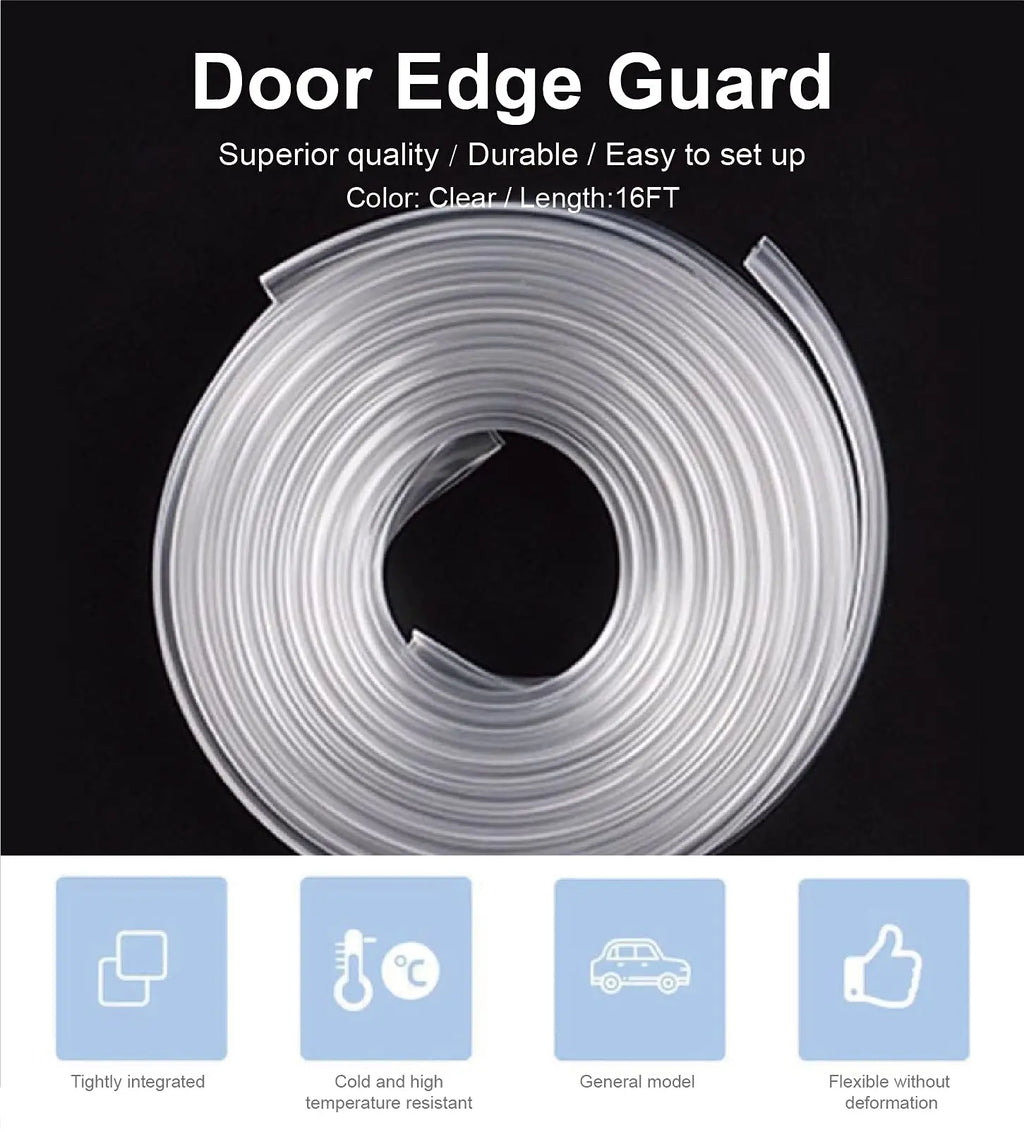 Karvixa 5M Clear Chrome U-Shape Car Door Edge Guard