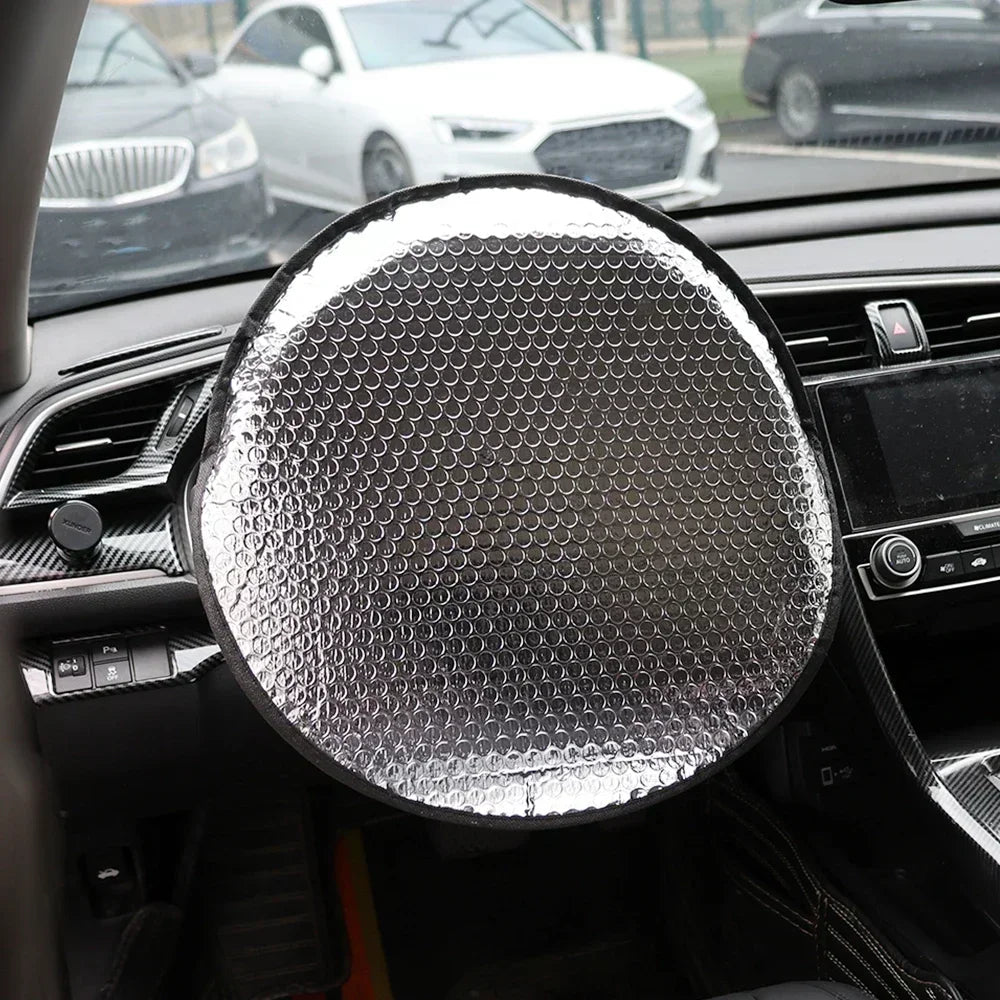 Karvixa Steering Wheel Sun Shade – Foldable UV & Heat Protection