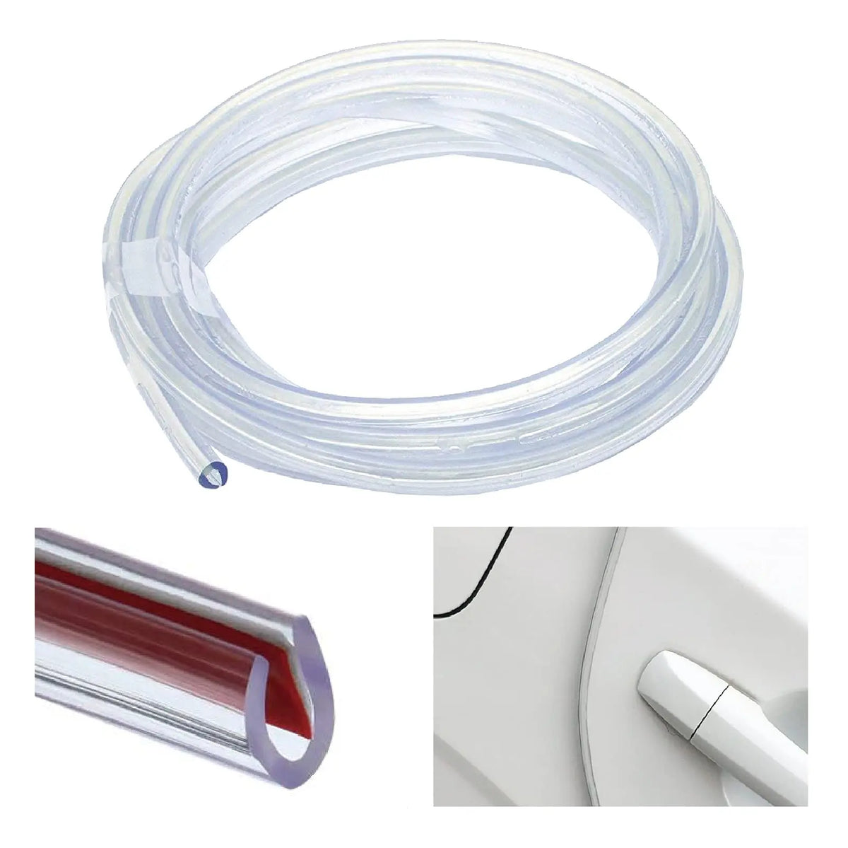 Karvixa 5M Clear Chrome U-Shape Car Door Edge Guard
