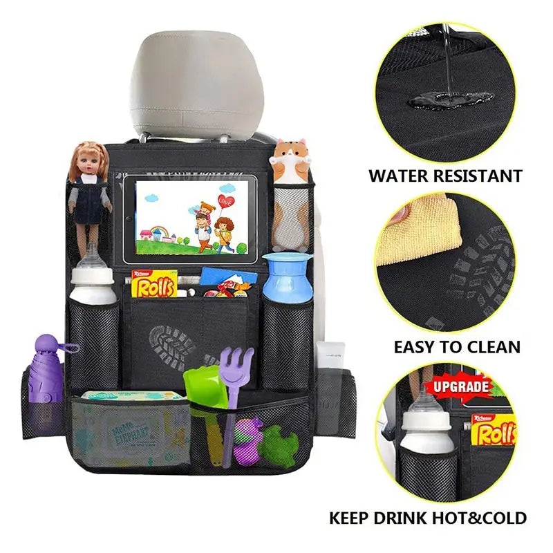 Karvixa Back Seat Organiser with Touch-Screen Tablet Holder