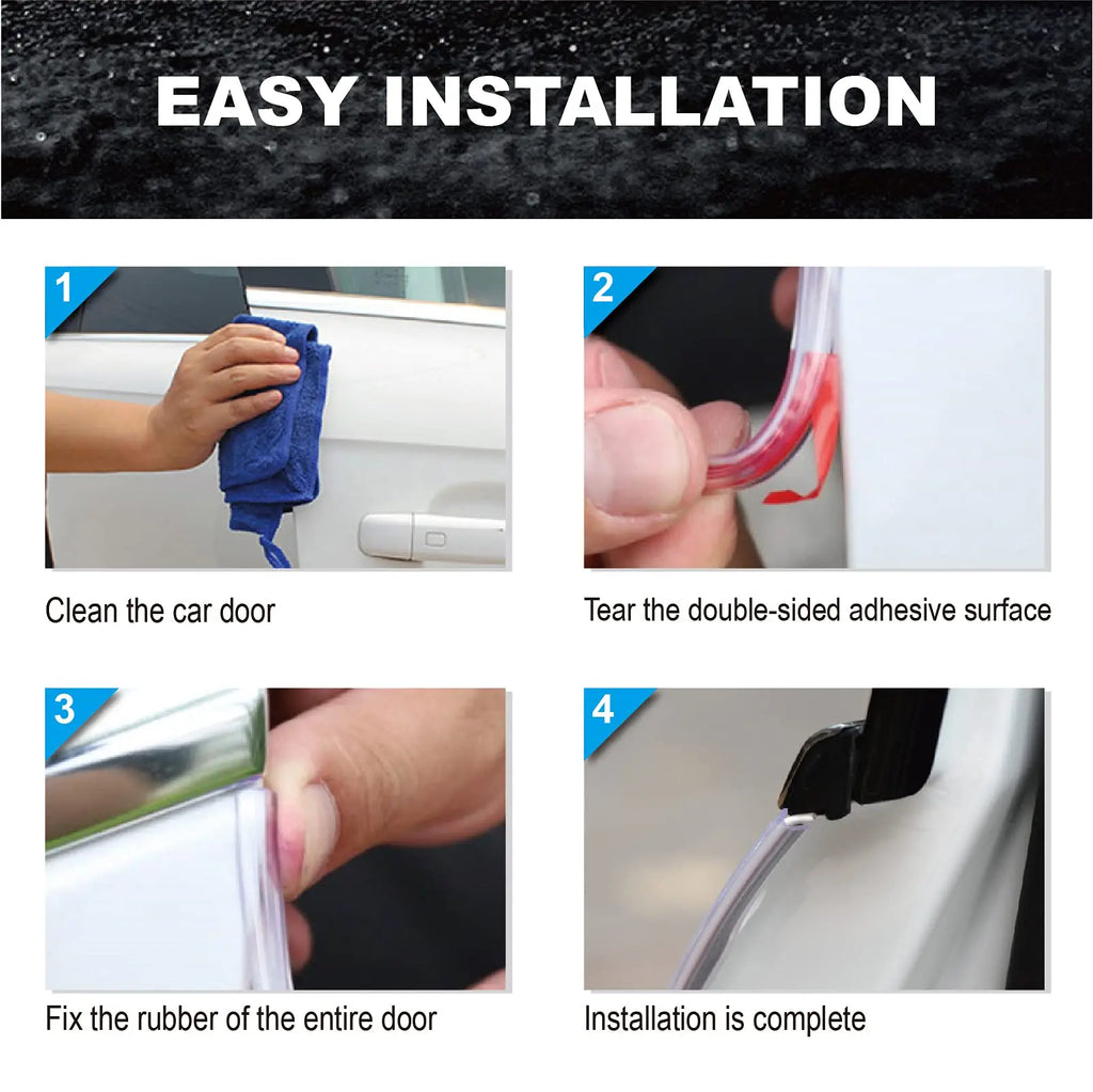 Karvixa 5M Clear Chrome U-Shape Car Door Edge Guard