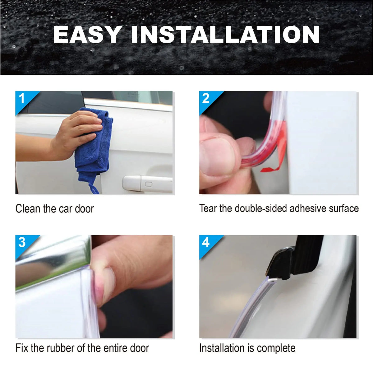 Karvixa 5M Clear Chrome U-Shape Car Door Edge Guard