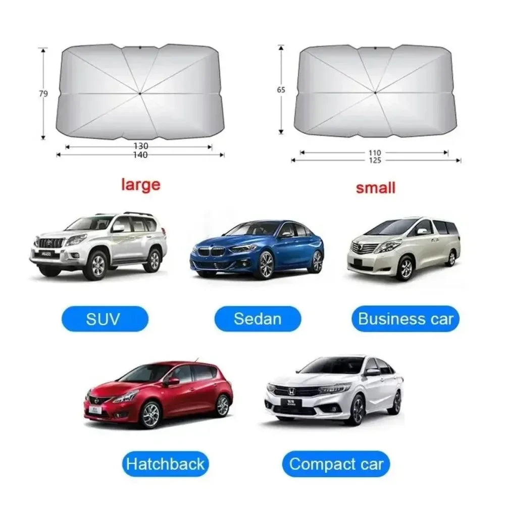 Karvixa Folding Car Windshield Sun Shade Umbrella – UV & Heat Protection