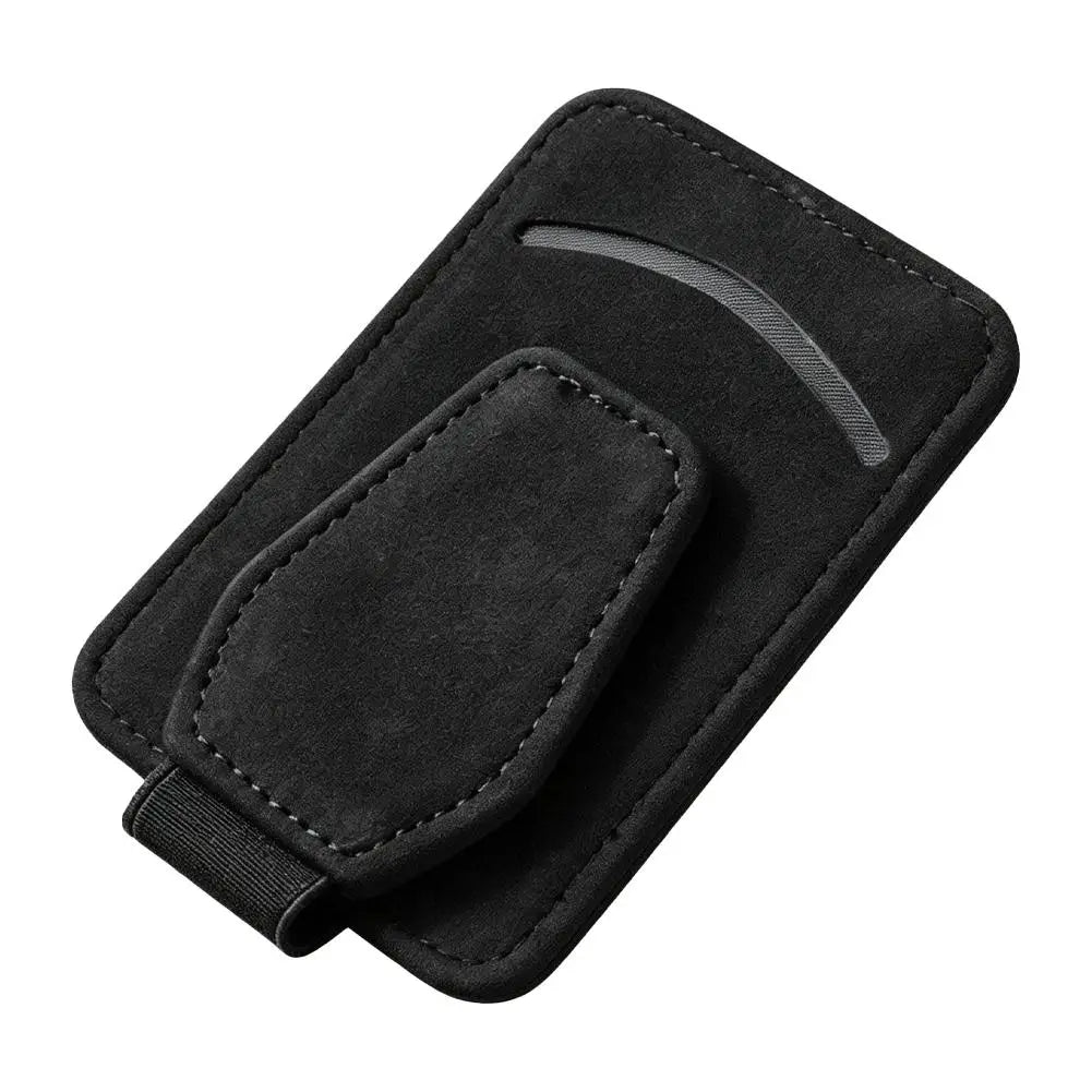 Karvixa Suede Car Sun Visor Sunglasses & Card Holder
