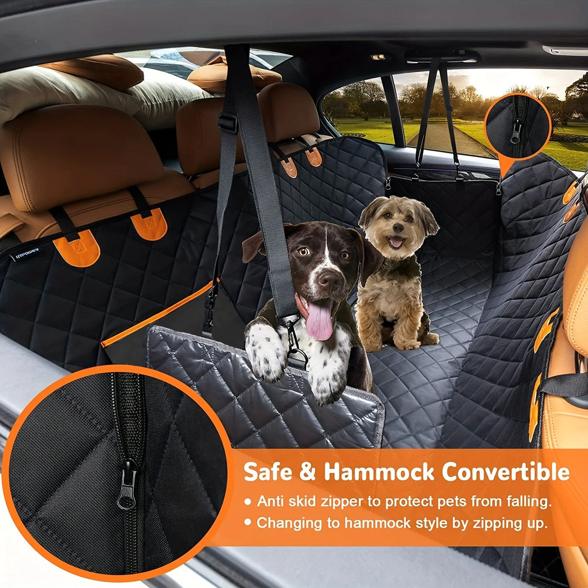 Karvixa 600D Dog Car Seat Cover Hammock – Heavy Duty & Non-Slip