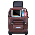 Karvixa Car Back Seat Organiser with Foldable Table Tray – PU Leather Storage