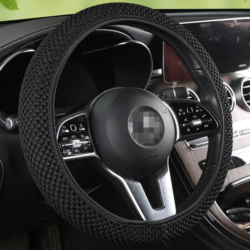 Karvixa 38cm Steering Wheel Cover – Anti-Slip & Durable Fabric