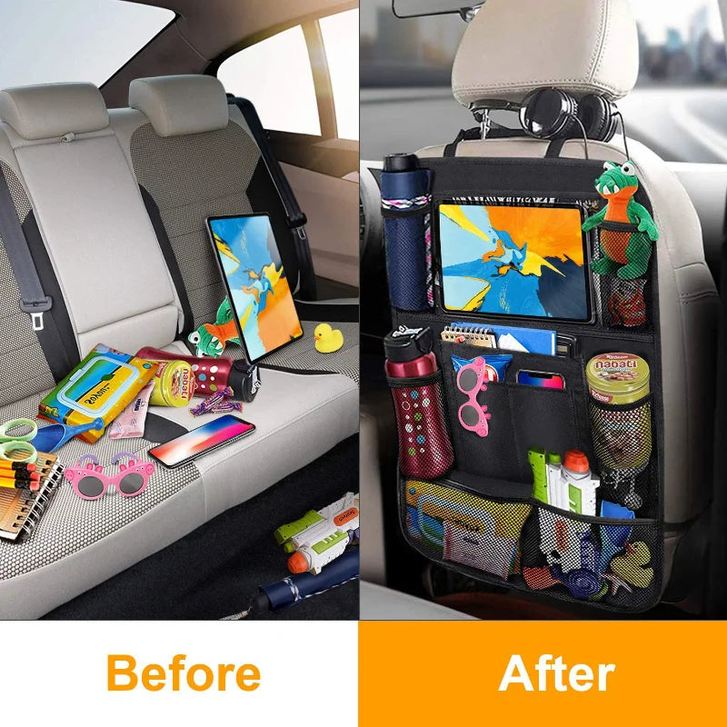 Karvixa Back Seat Organiser with Touch-Screen Tablet Holder