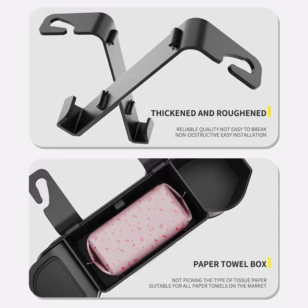 Karvixa 7-in-1 Car Backseat Organiser – Cup Holder, Tissue Box & Phone Storage
