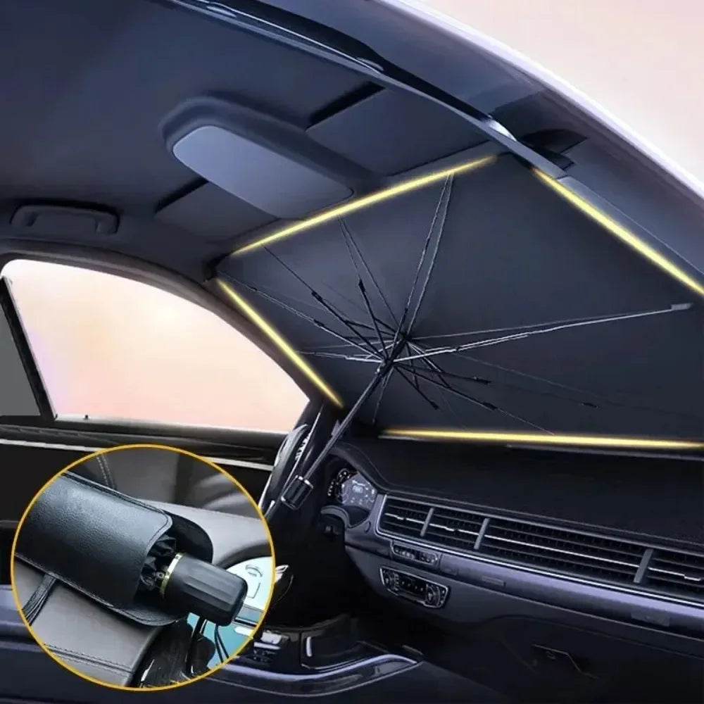 Karvixa Folding Car Windshield Sun Shade Umbrella – UV & Heat Protection