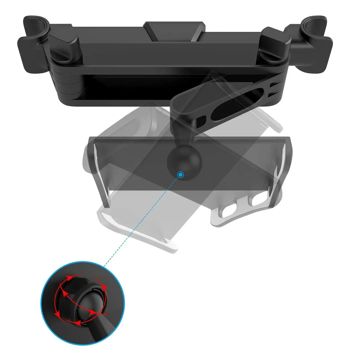 Karvixa 360° Car Headrest Tablet & Phone Holder – 4.7–12.9 Inch
