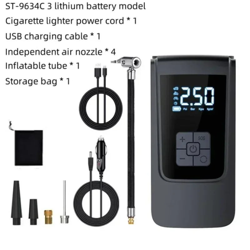 Karvixa Portable Car Tyre Inflator – Electric Air Compressor Pump