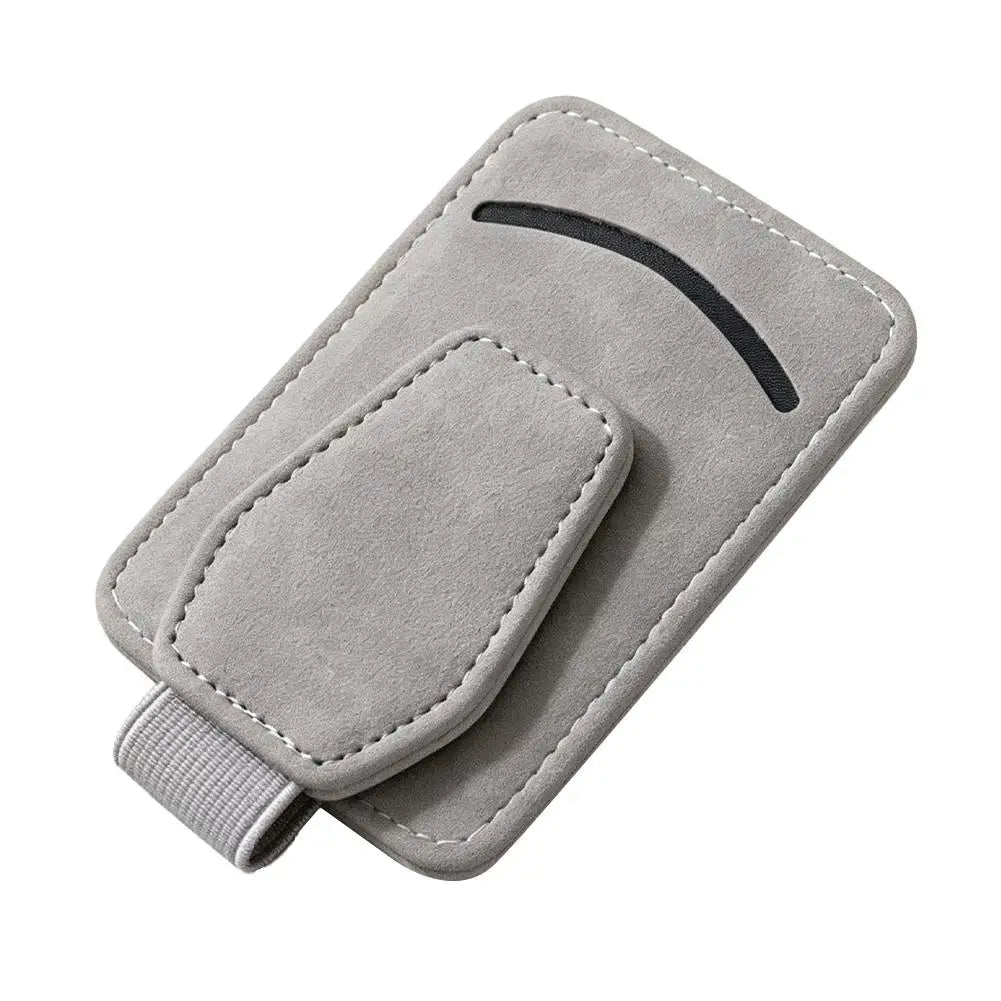 Karvixa Suede Car Sun Visor Sunglasses & Card Holder