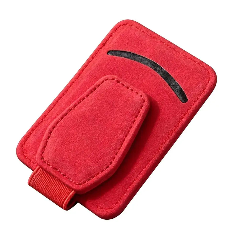 Karvixa Suede Car Sun Visor Sunglasses & Card Holder