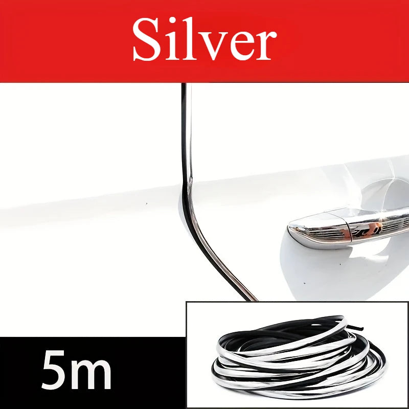 Karvixa 5M Clear Chrome U-Shape Car Door Edge Guard