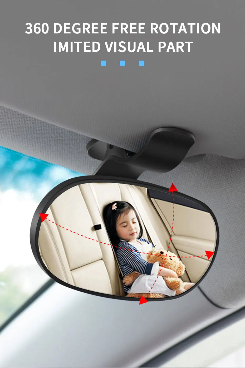 Karvixa 360° Baby Car Mirror – Adjustable Rear Seat Observation Mirror