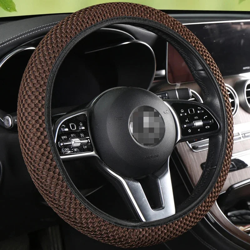 Karvixa 38cm Steering Wheel Cover – Anti-Slip & Durable Fabric
