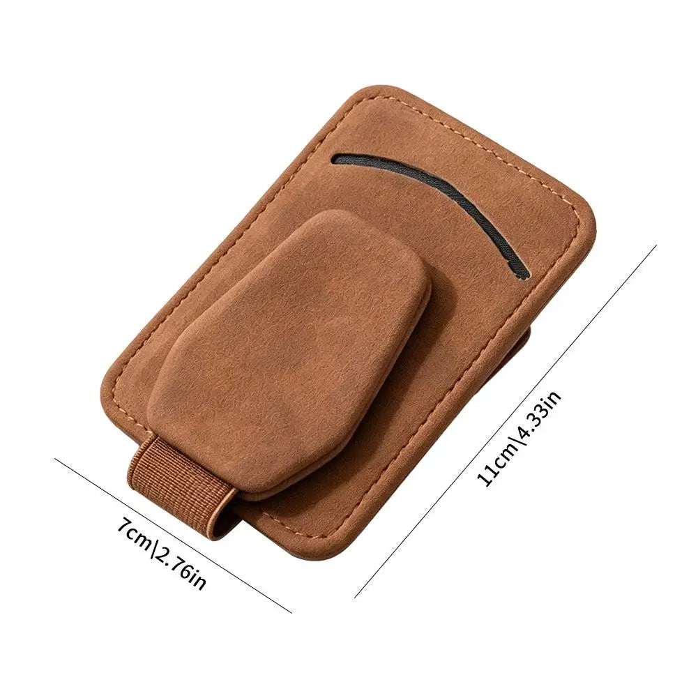 Karvixa Suede Car Sun Visor Sunglasses & Card Holder