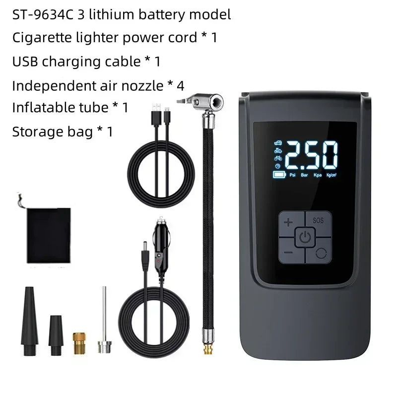Karvixa Portable Car Tyre Inflator – Electric Air Compressor Pump