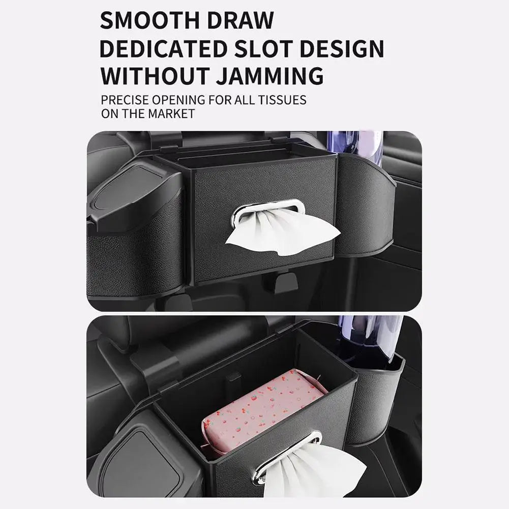 Karvixa 7-in-1 Car Backseat Organiser – Cup Holder, Tissue Box & Phone Storage