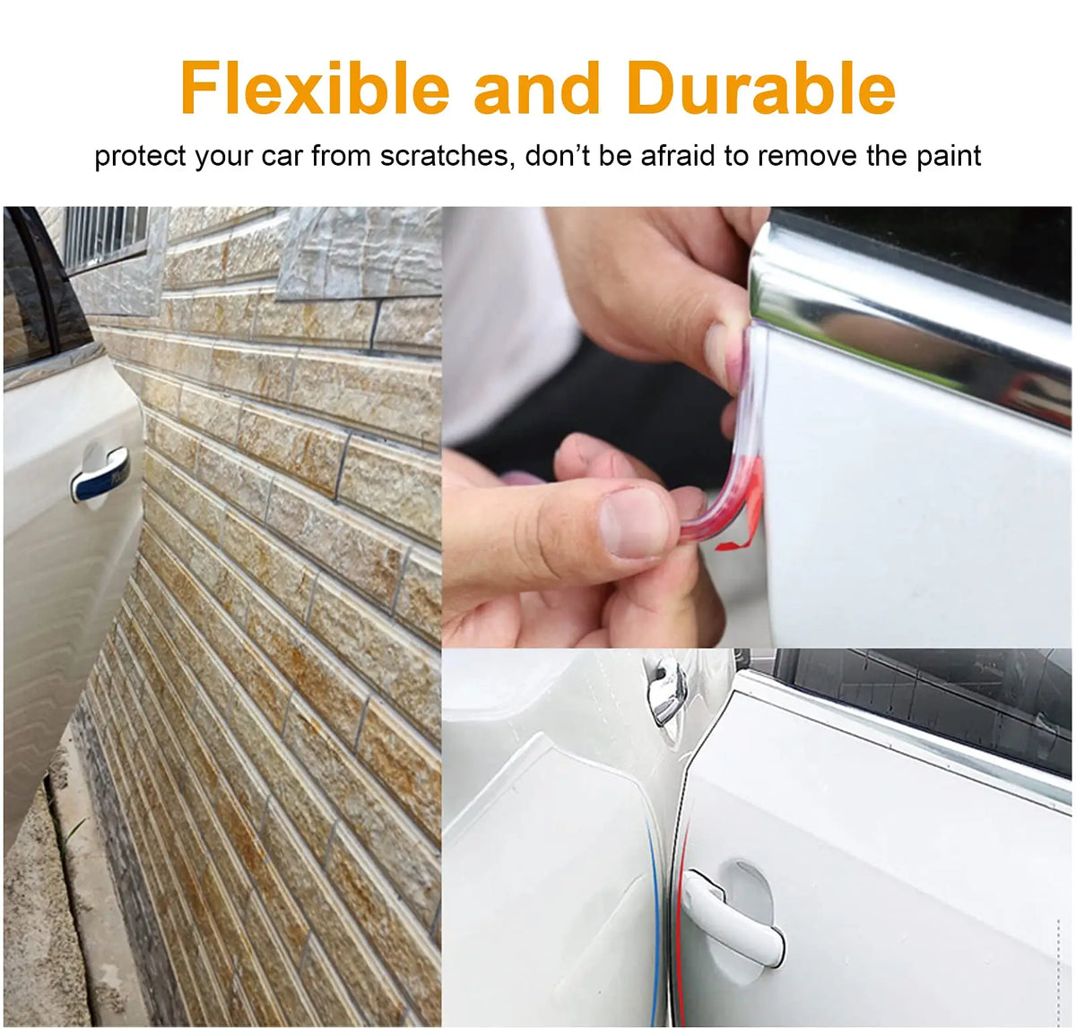 Karvixa 5M Clear Chrome U-Shape Car Door Edge Guard