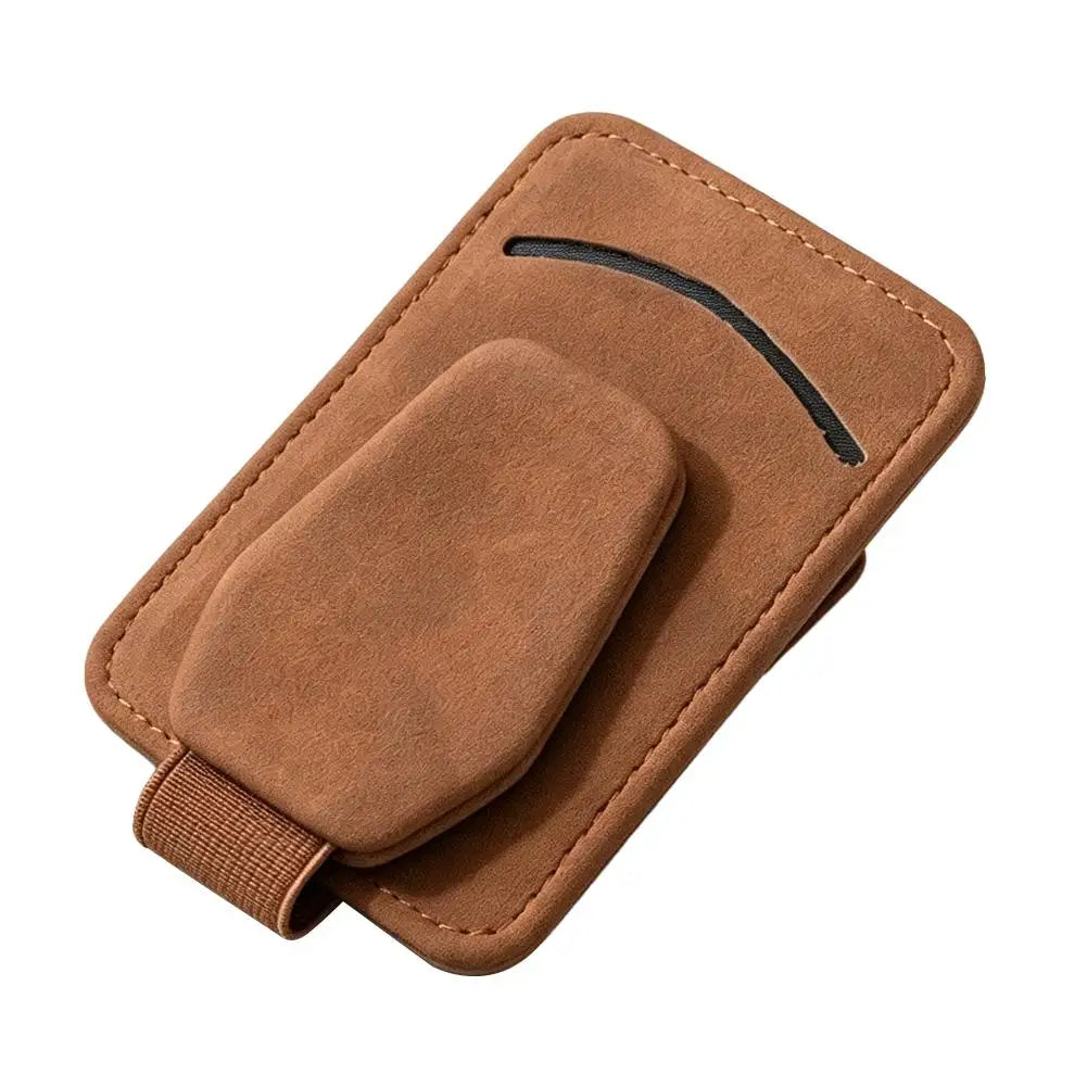 Karvixa Suede Car Sun Visor Sunglasses & Card Holder