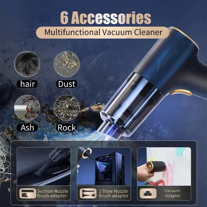 Karvixa Cordless Car Vacuum – Portable Handheld Vacuum & Air Blower