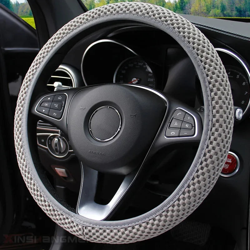 Karvixa 38cm Steering Wheel Cover – Anti-Slip & Durable Fabric