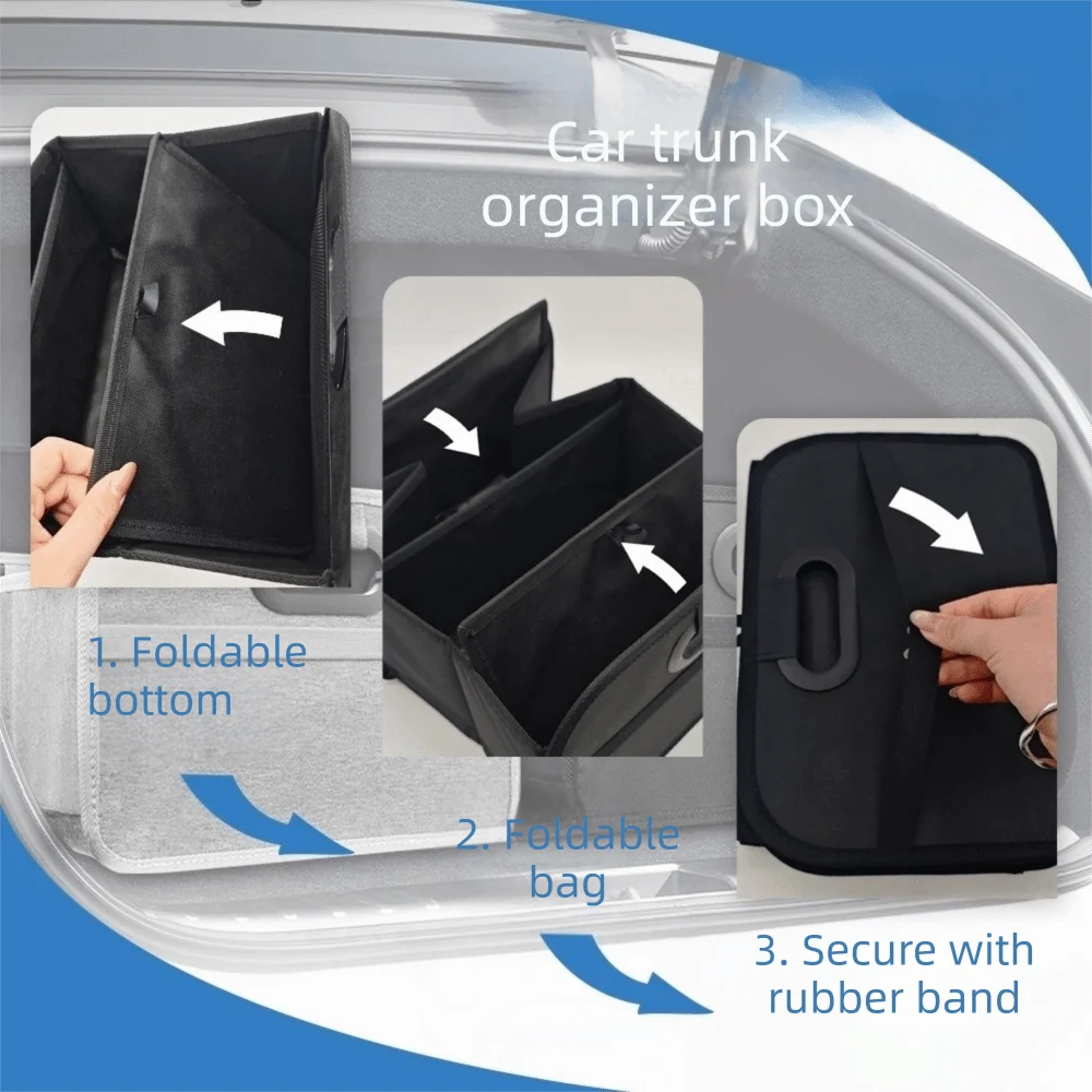 Karvixa Foldable Car Boot Organiser – Large Capacity Oxford Cloth Storage Box