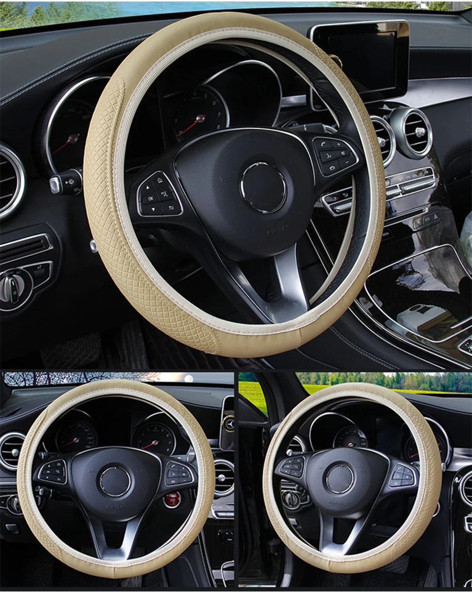 Karvixa Full-Wrap Steering Wheel Cover – 37–39cm