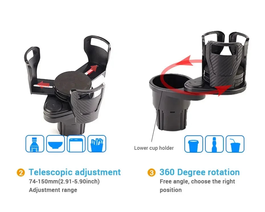 Karvixa 2-in-1 Adjustable Car Cup Holder Expander