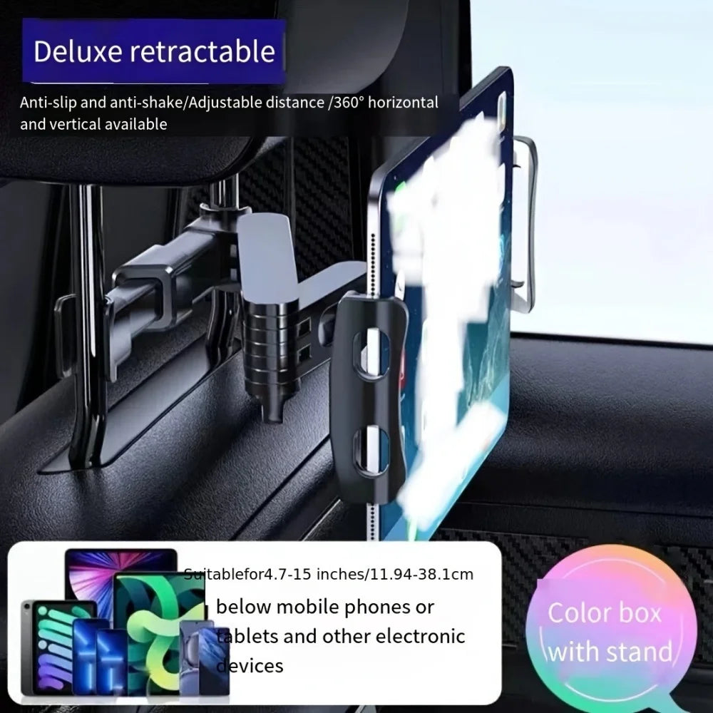 Karvixa 360° Car Headrest Tablet & Phone Holder – 4.7–12.9 Inch